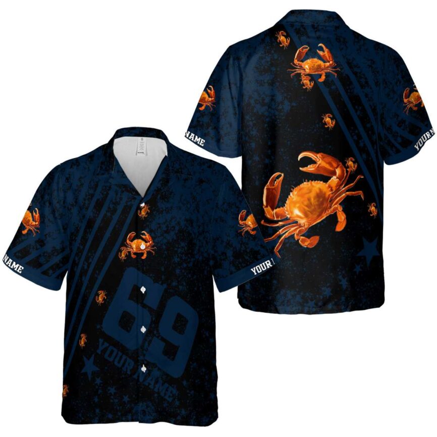 Personalized Crab Stripe Burst Hawaiian Shirt Premium grade