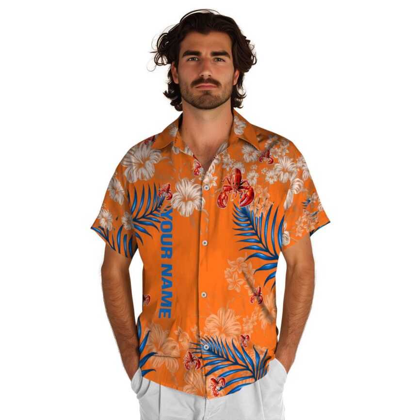 Personalized Crawfish Hibiscus Pattern Hawaiian Shirt New Arrival