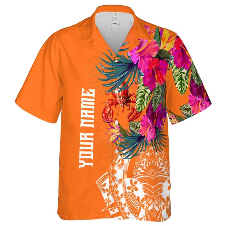 Personalized Crawfish Polynesian Flowers Hawaiian Shirt Fashion forward