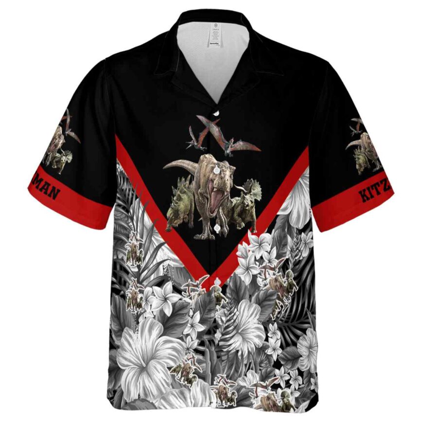 Personalized Dinosaur Bold Floral Number Hawaiian Shirt Fashion forward