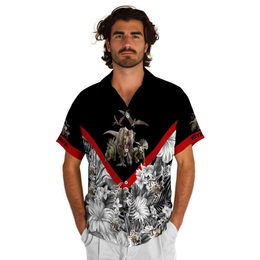 Personalized Dinosaur Bold Floral Number Hawaiian Shirt New Arrival