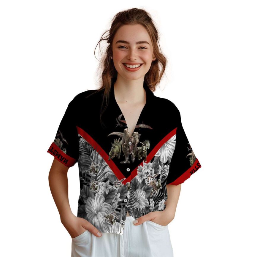 Personalized Dinosaur Bold Floral Number Hawaiian Shirt Top rated