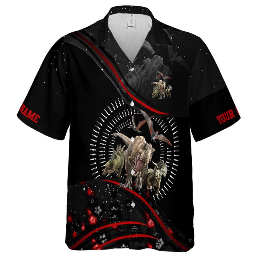 Personalized Dinosaur Dynamic Swirl Hawaiian Shirt Fashion forward