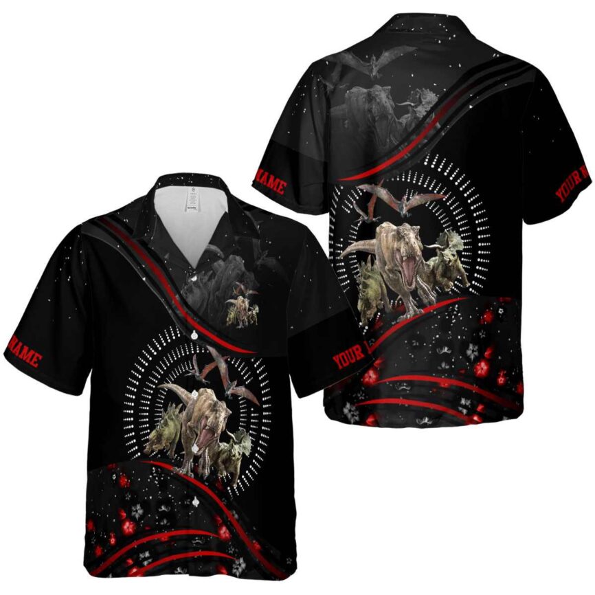 Personalized Dinosaur Dynamic Swirl Hawaiian Shirt Premium grade
