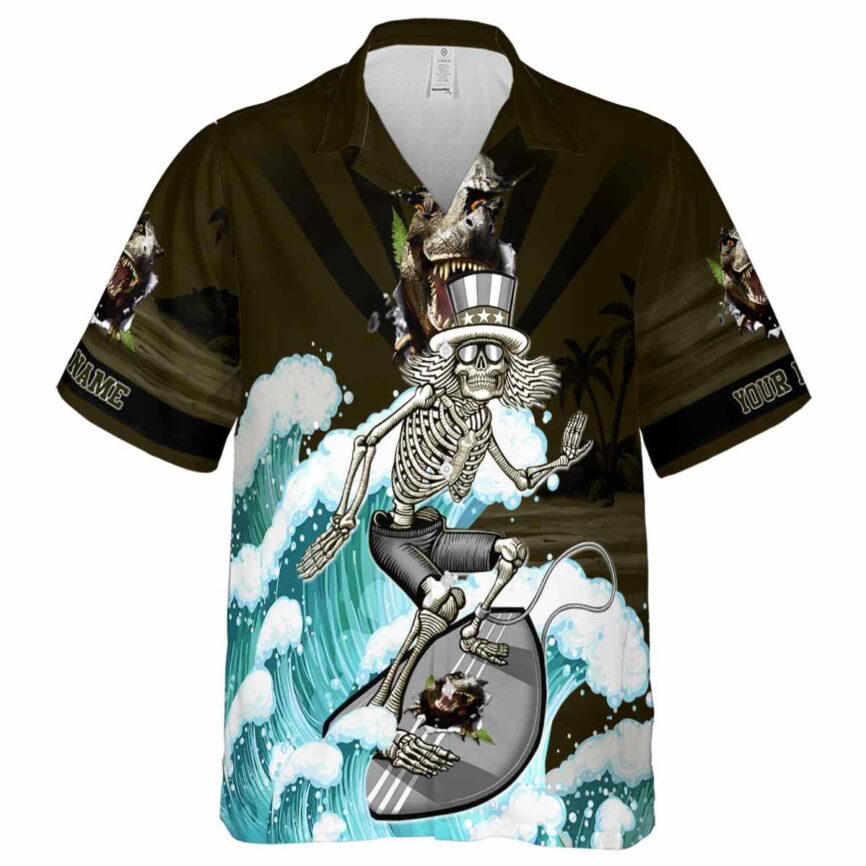 Personalized Dinosaur Grateful Dead Motif Hawaiian Shirt Fashion forward