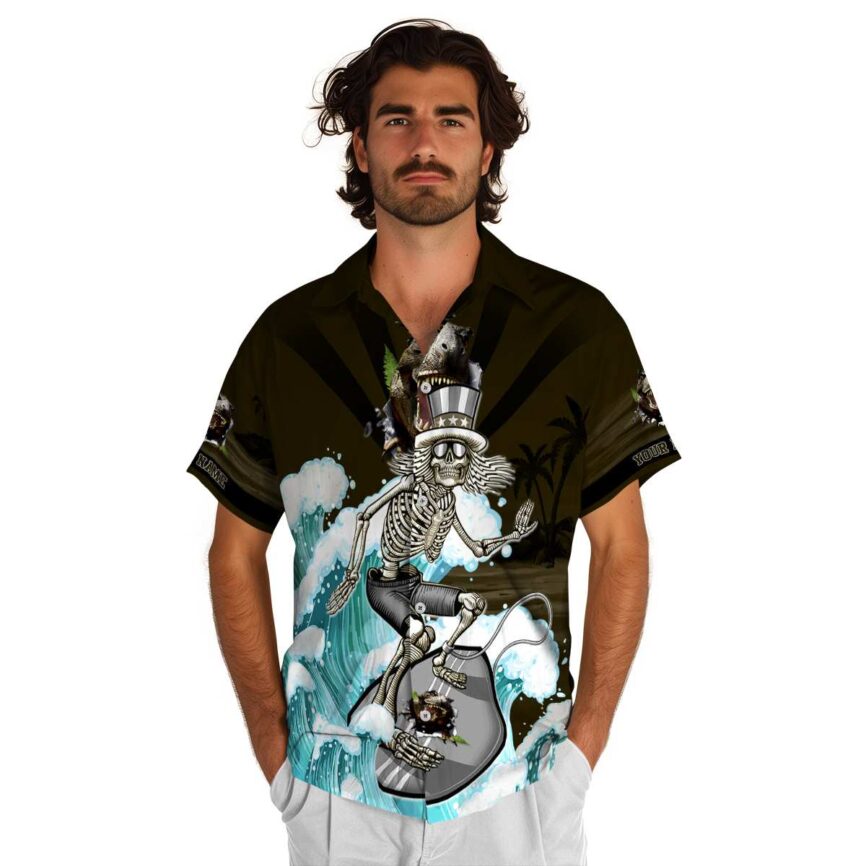 Personalized Dinosaur Grateful Dead Motif Hawaiian Shirt New Arrival