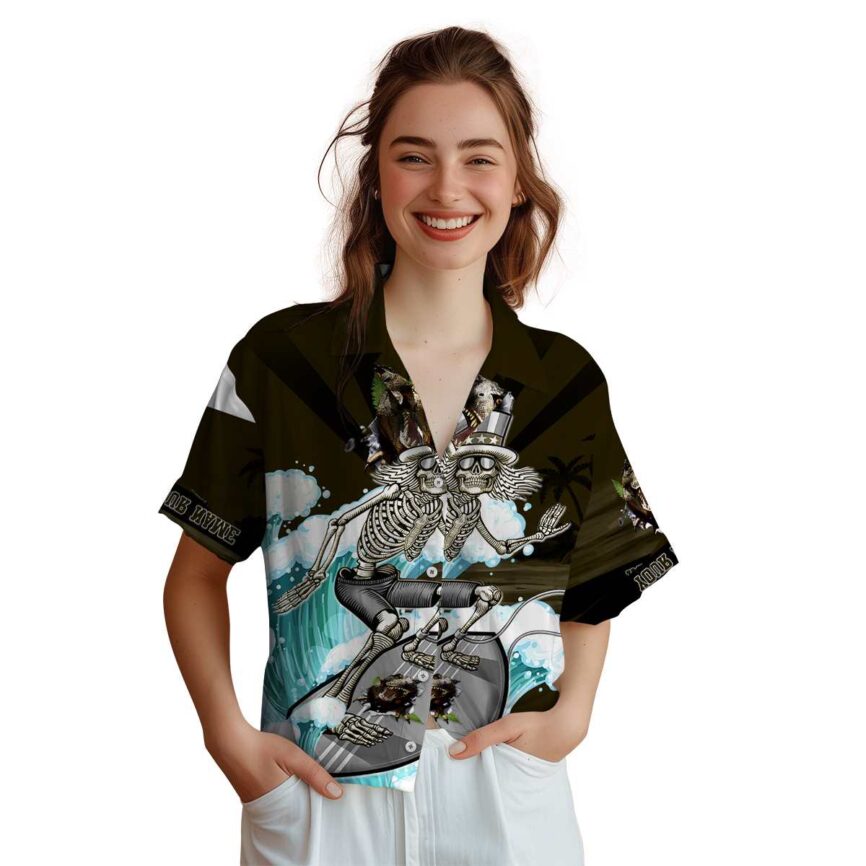 Personalized Dinosaur Grateful Dead Motif Hawaiian Shirt Top rated