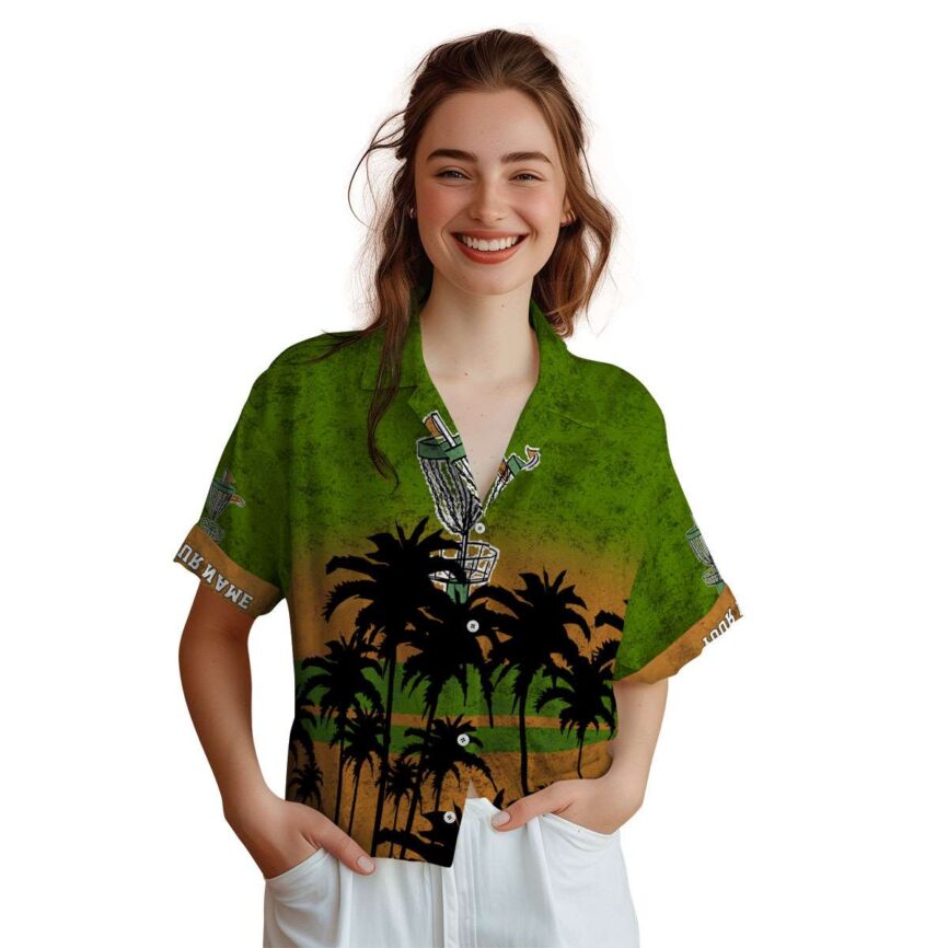 Personalized Disc Golf Sunset Gradient Hawaiian Shirt Top rated