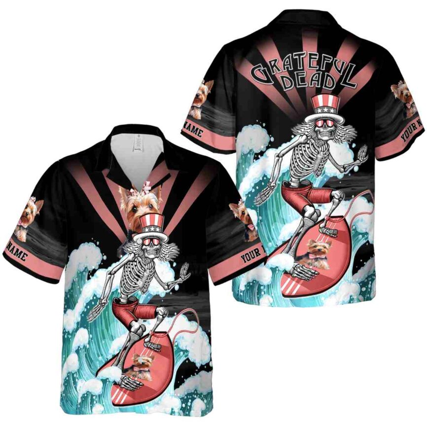 Personalized Dog Grateful Dead Motif Hawaiian Shirt Premium grade