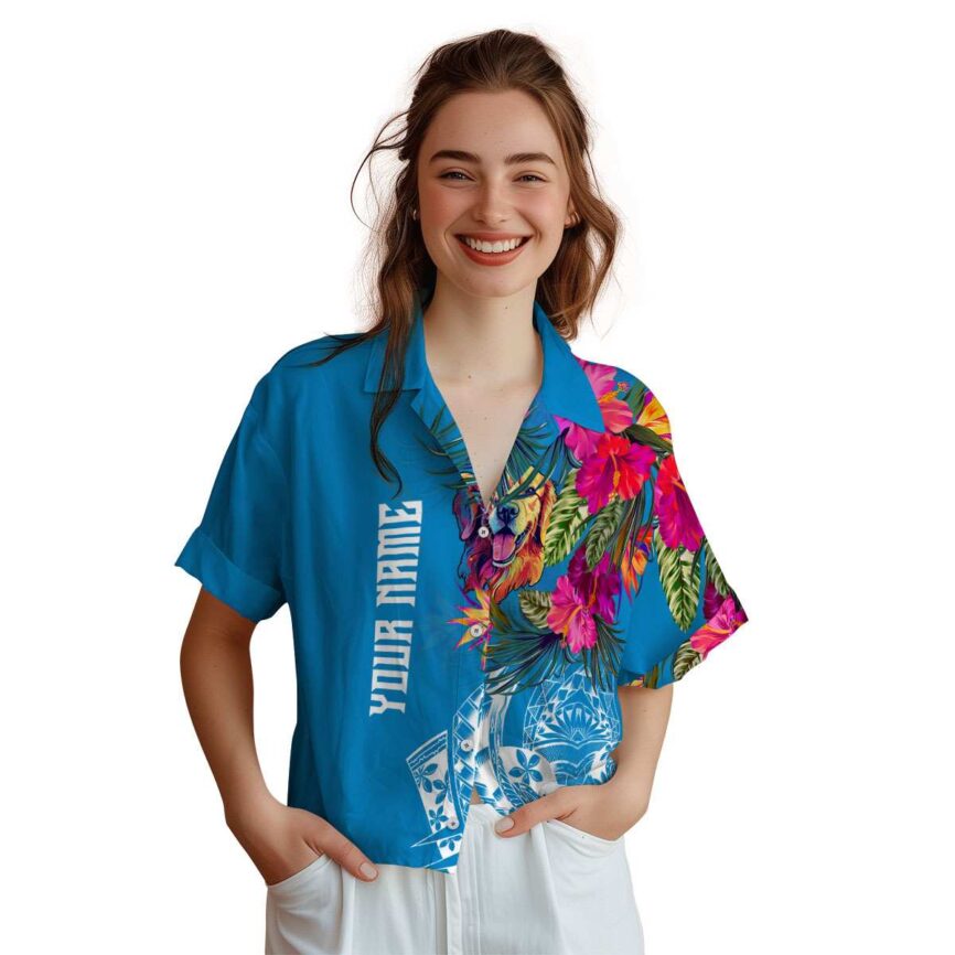 Personalized Dog Polynesian Flowers Hawaiian Shirt Top rated