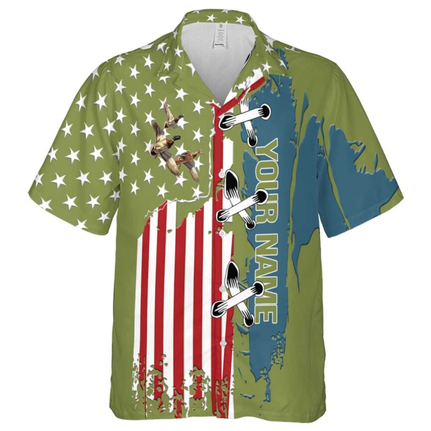 Personalized Duck Flag Stitches Hawaiian Shirt Fashion forward