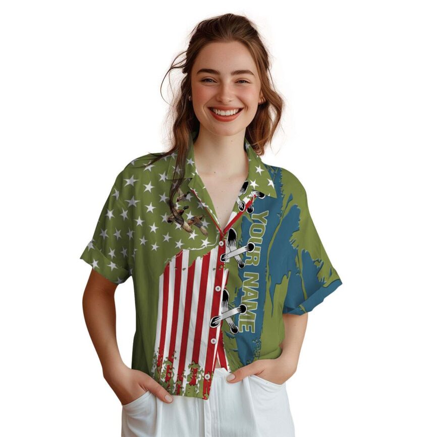 Personalized Duck Flag Stitches Hawaiian Shirt Top rated