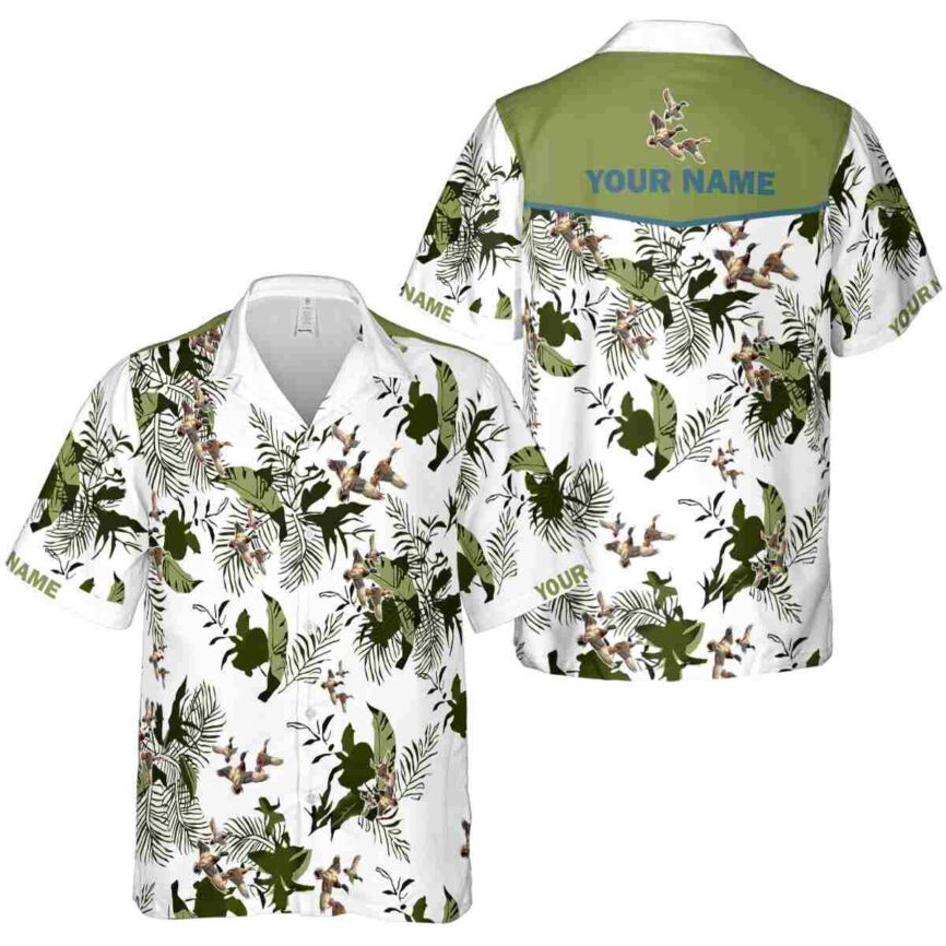 Personalized Duck Leafy Accents Hawaiian Shirt Premium grade