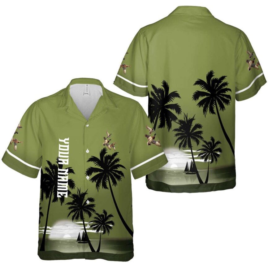 Personalized Duck Ocean Sunset Hawaiian Shirt Premium grade