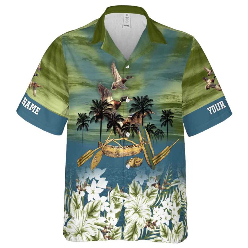 Personalized Duck Sunset Beach Canoe Hawaiian Shirt Fashion forward
