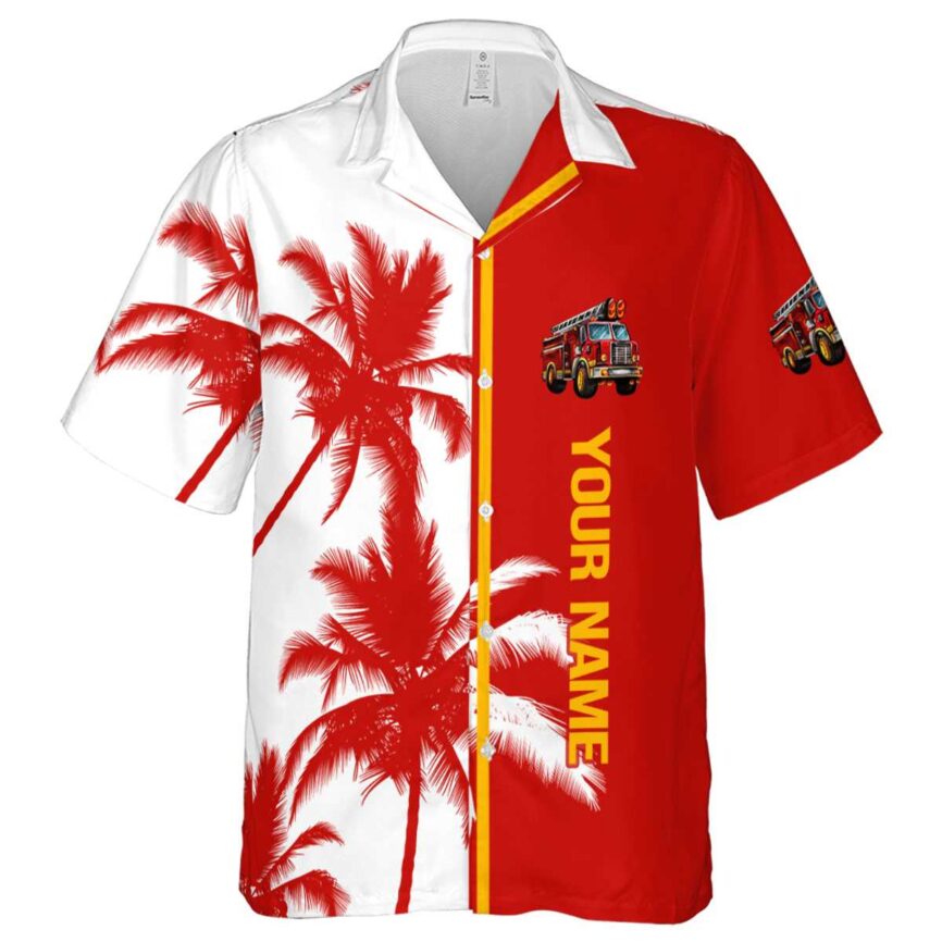 Personalized Fire Truck Beach Vibes Hawaiian Shirt Best selling