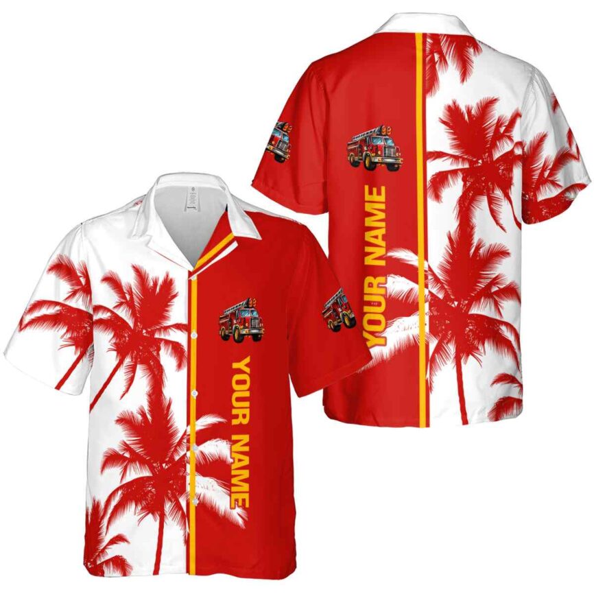Personalized Fire Truck Beach Vibes Hawaiian Shirt Latest Model