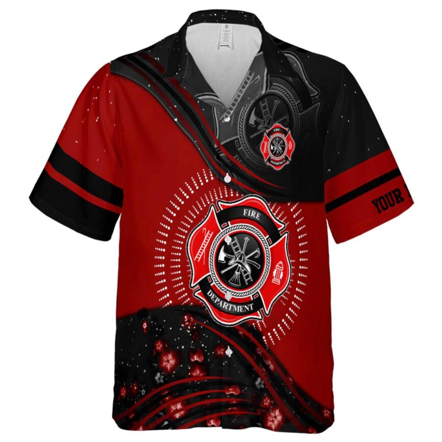 Personalized Firefighter Dynamic Swirl Hawaiian Shirt Fashion forward