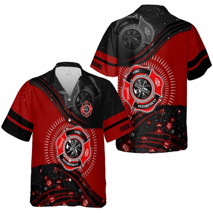 Personalized Firefighter Dynamic Swirl Hawaiian Shirt Premium grade