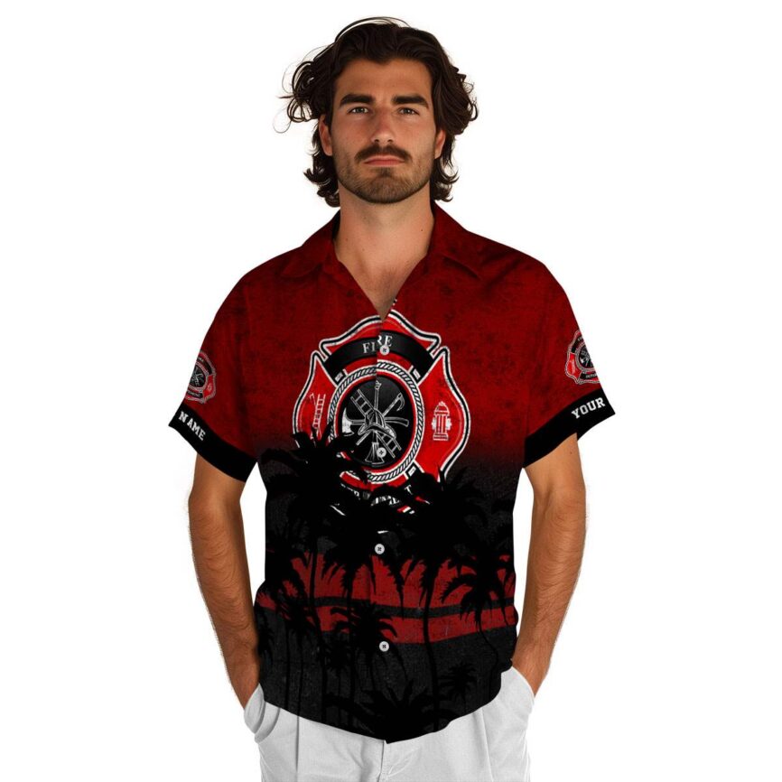 Personalized Firefighter Sunset Gradient Hawaiian Shirt New Arrival