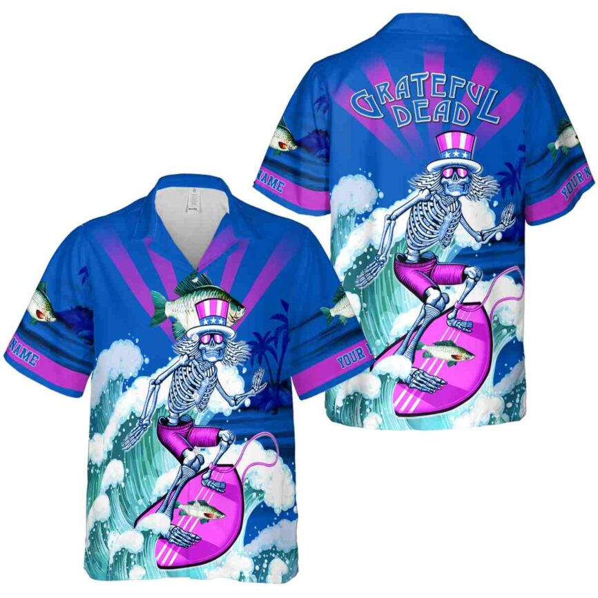 Personalized Fish Grateful Dead Motif Hawaiian Shirt Premium grade
