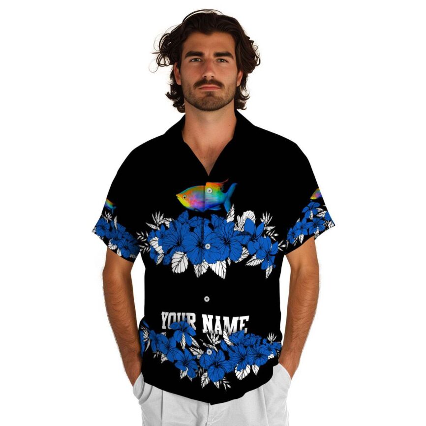 Personalized Fish Hibiscus Band Hawaiian Shirt New Arrival