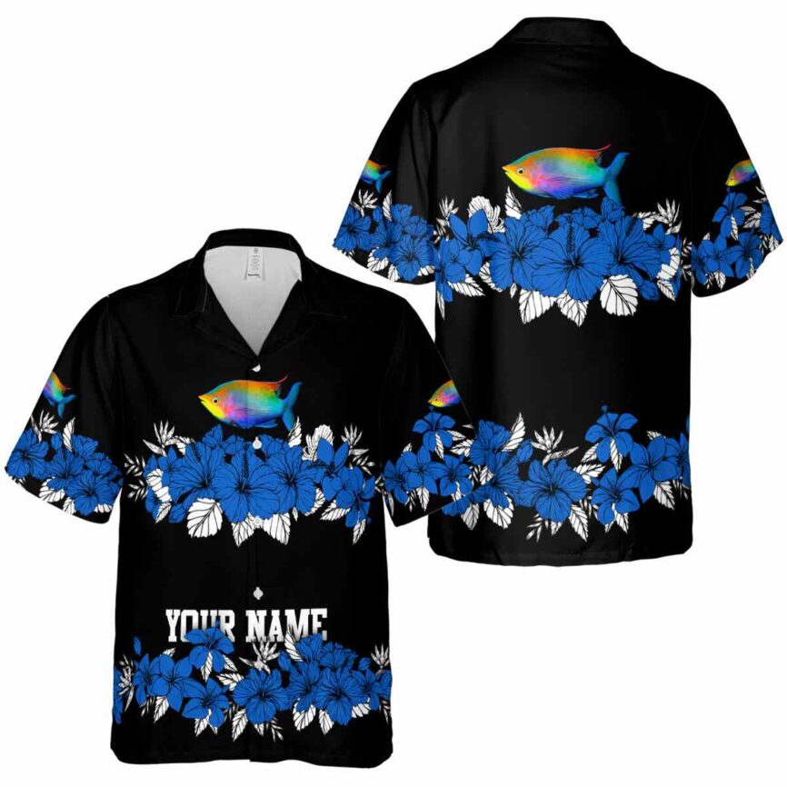 Personalized Fish Hibiscus Band Hawaiian Shirt Premium grade