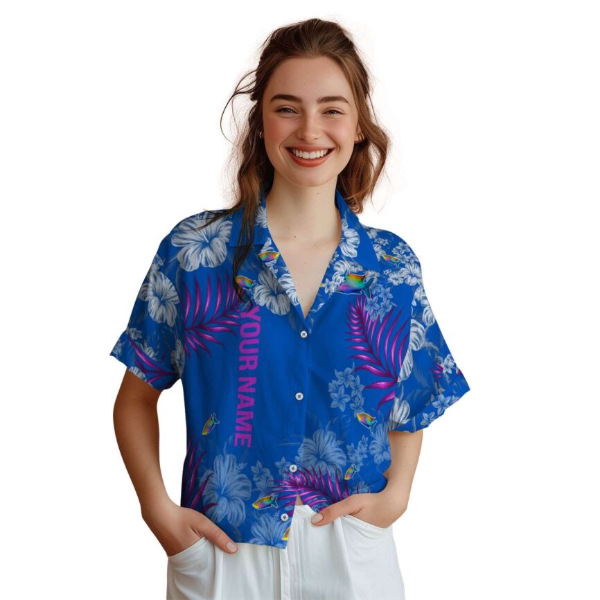Personalized Fish Hibiscus Pattern Hawaiian Shirt Top rated
