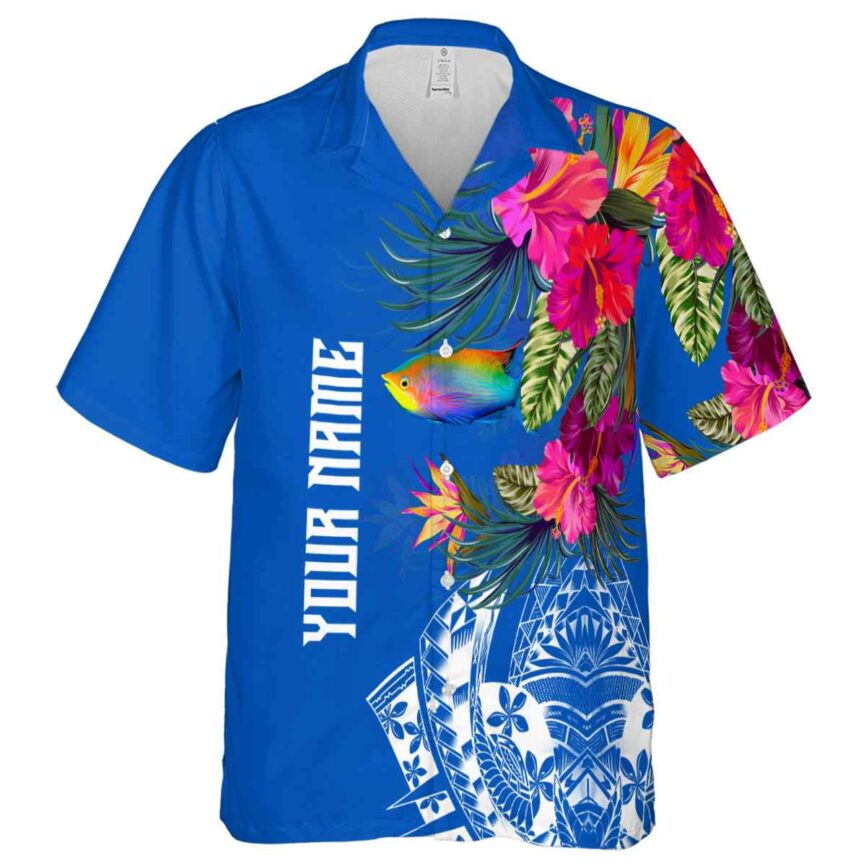 Personalized Fish Polynesian Flowers Hawaiian Shirt Fashion forward
