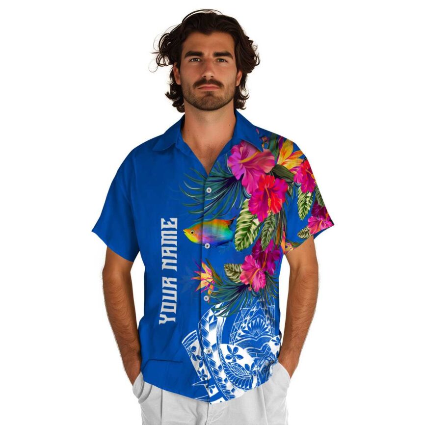 Personalized Fish Polynesian Flowers Hawaiian Shirt New Arrival