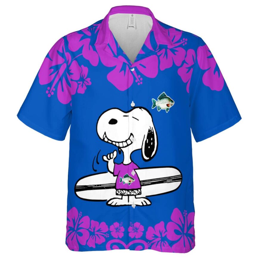 Personalized Fish Surfing Snoopy Hawaiian Shirt Fashion forward