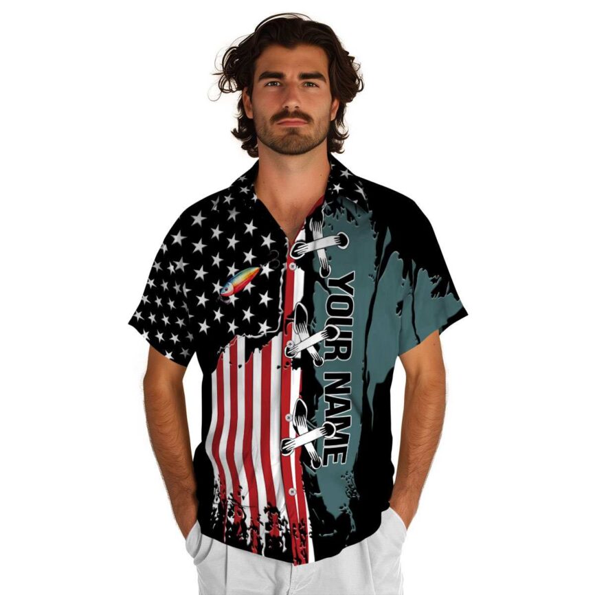 Personalized Fishing Flag Stitches Hawaiian Shirt New Arrival