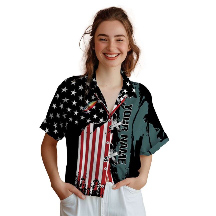 Personalized Fishing Flag Stitches Hawaiian Shirt Top rated