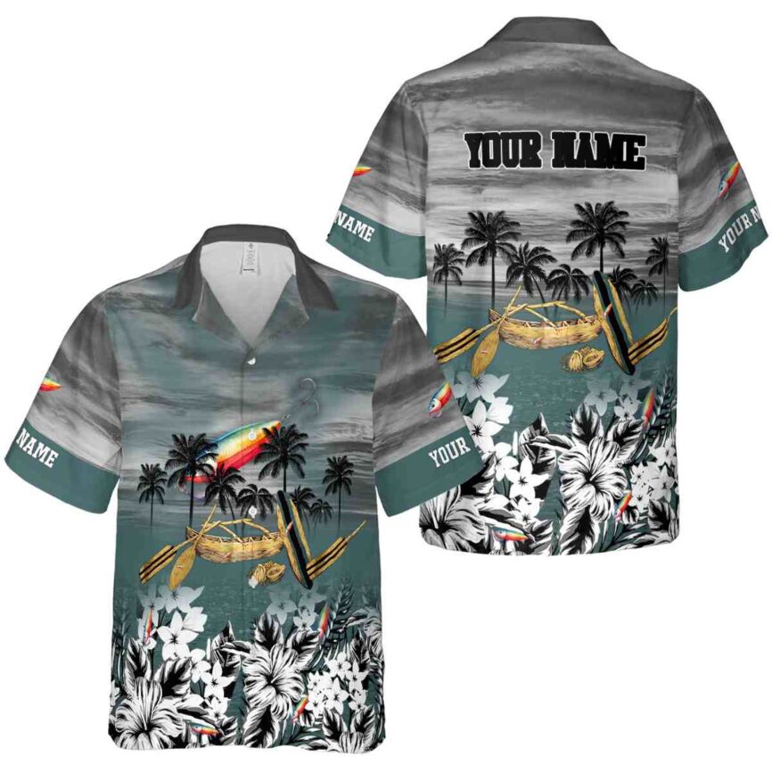 Personalized Fishing Sunset Beach Canoe Hawaiian Shirt Premium grade