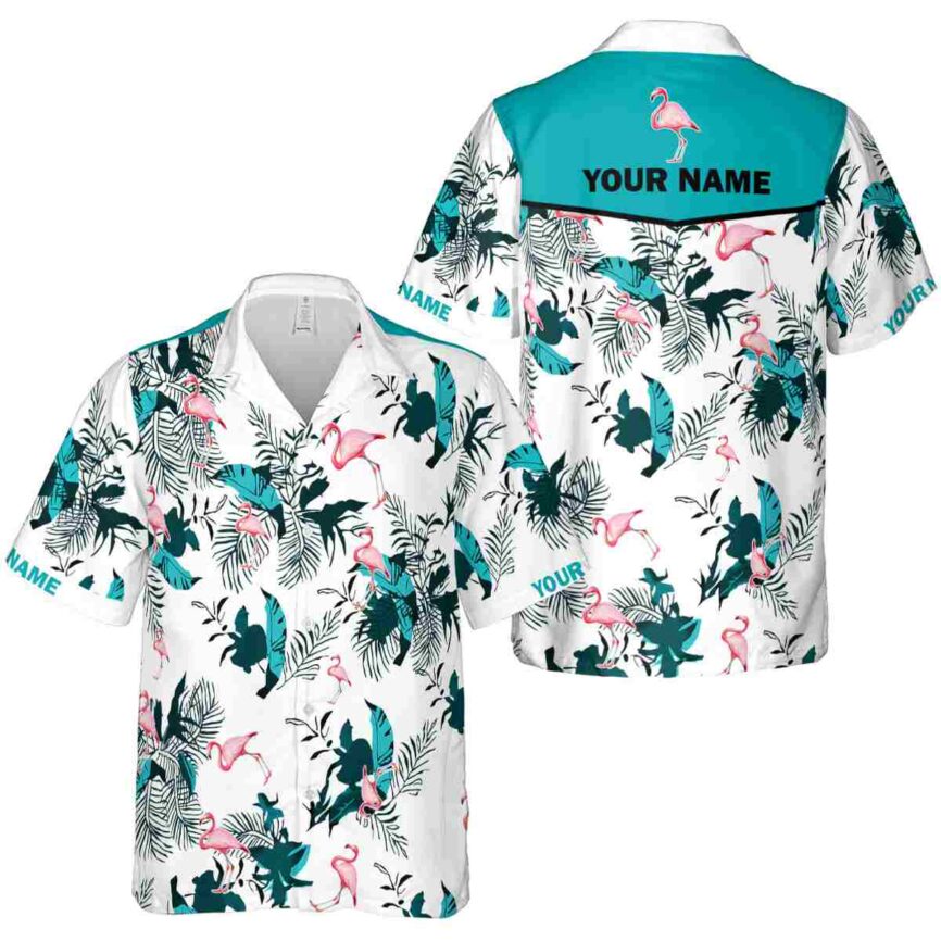 Personalized Flamingo Leafy Accents Hawaiian Shirt Premium grade