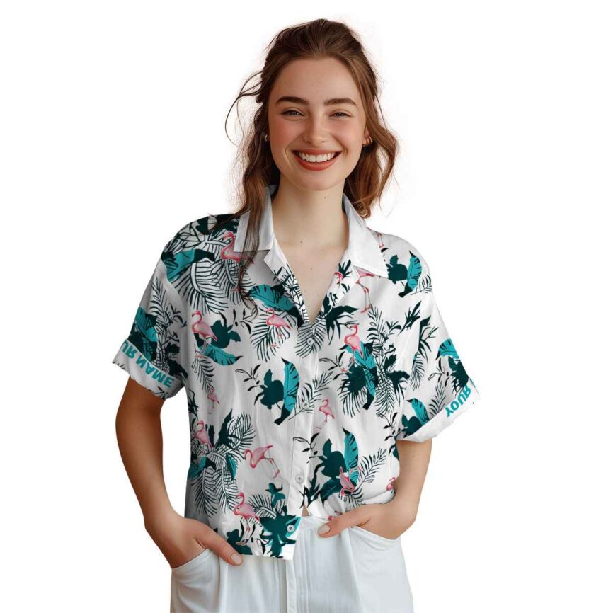 Personalized Flamingo Leafy Accents Hawaiian Shirt Top rated