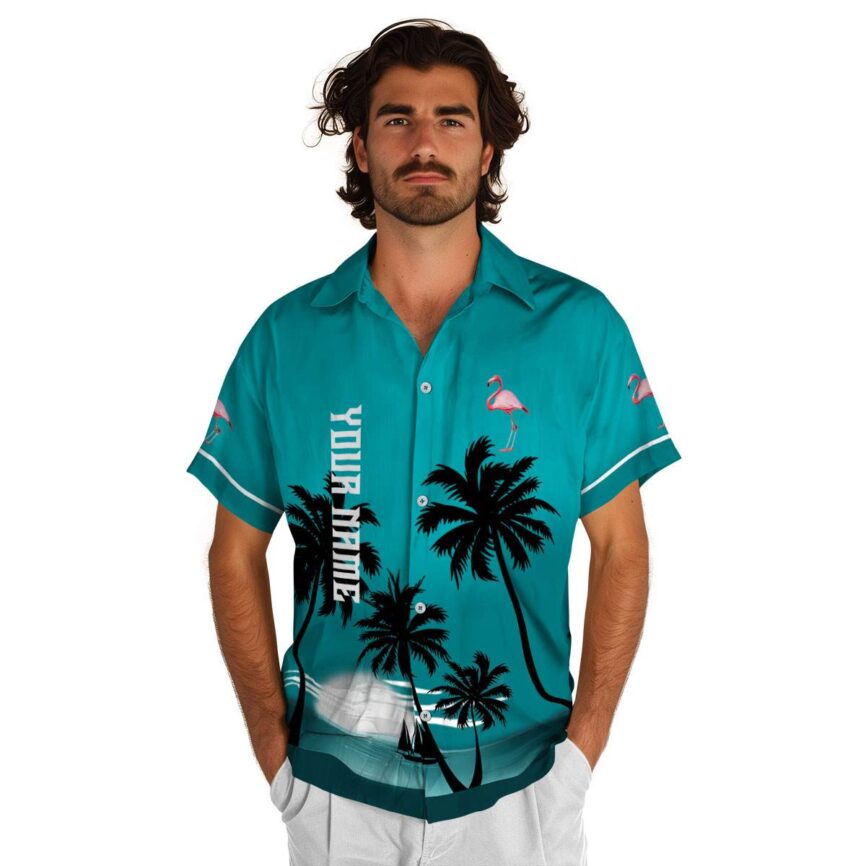 Personalized Flamingo Ocean Sunset Hawaiian Shirt New Arrival
