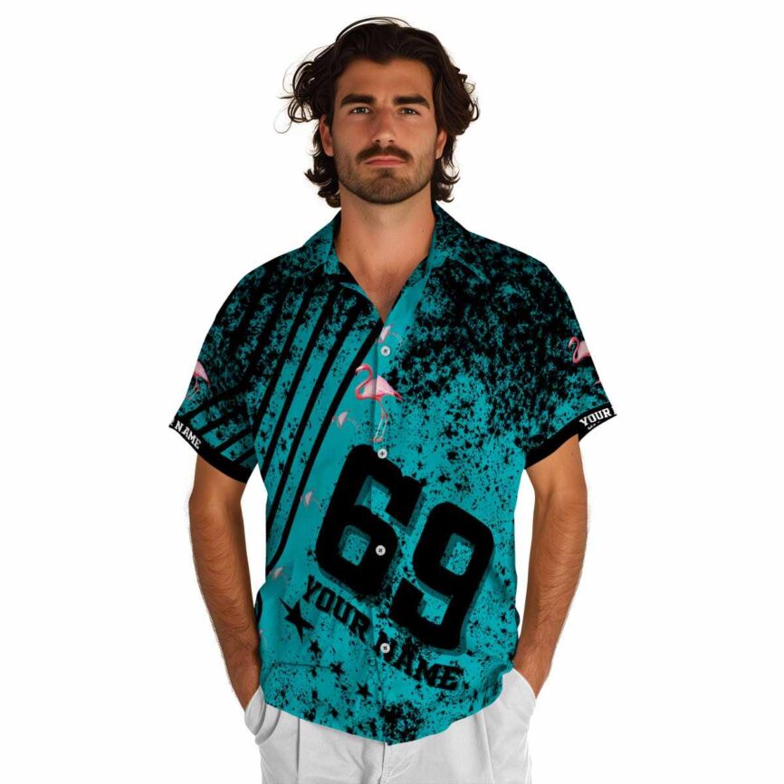 Personalized Flamingo Stripe Burst Hawaiian Shirt New Arrival