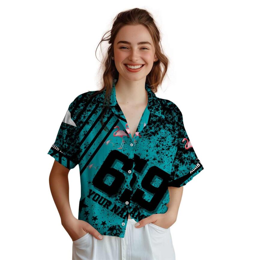 Personalized Flamingo Stripe Burst Hawaiian Shirt Top rated
