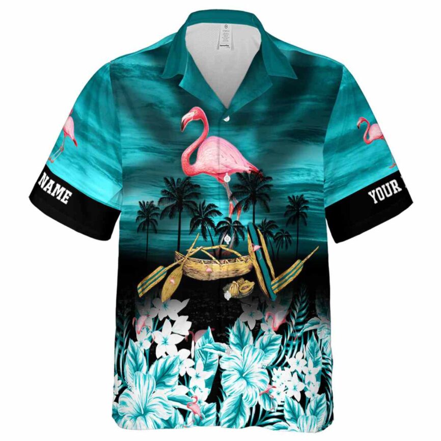 Personalized Flamingo Sunset Beach Canoe Hawaiian Shirt Fashion forward
