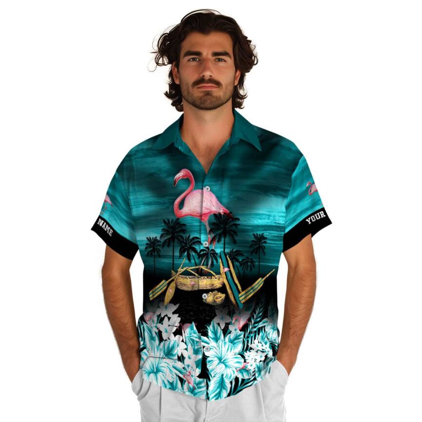 Personalized Flamingo Sunset Beach Canoe Hawaiian Shirt New Arrival