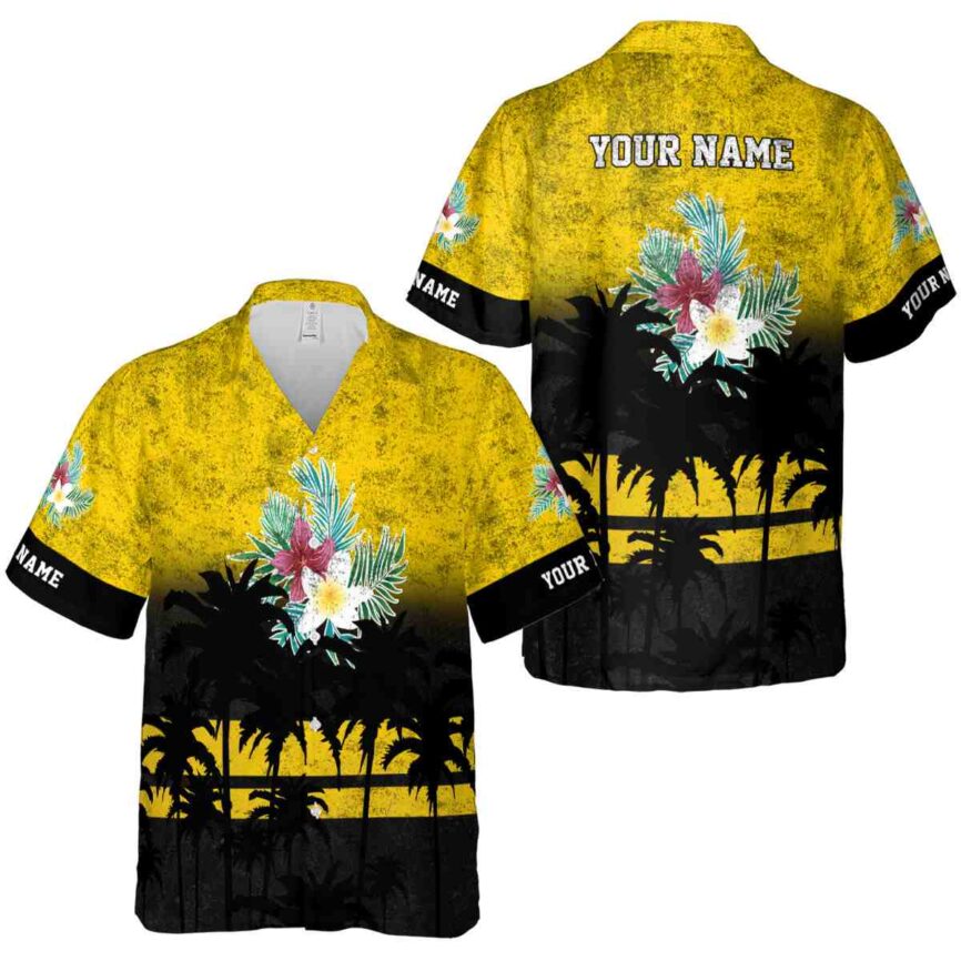 Personalized Floral Sunset Gradient Hawaiian Shirt Premium grade