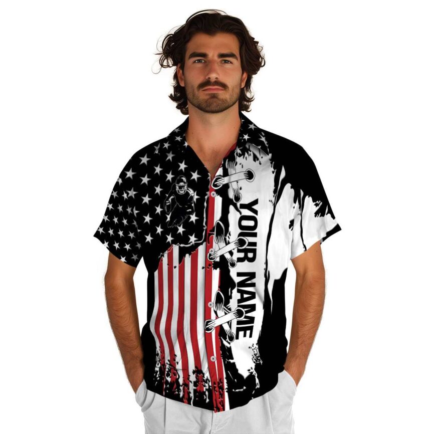 Personalized Football Flag Stitches Hawaiian Shirt New Arrival