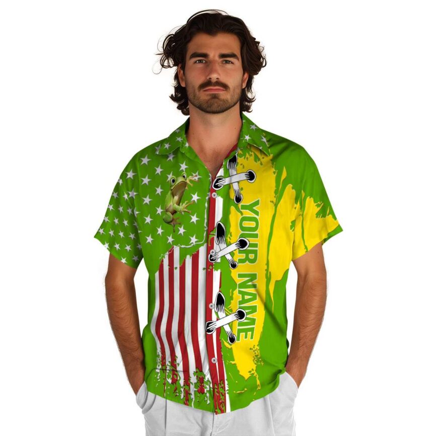 Personalized Frog Flag Stitches Hawaiian Shirt New Arrival