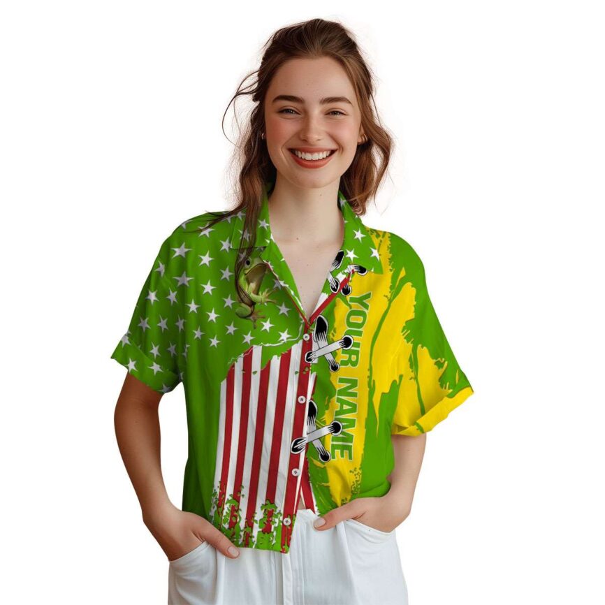 Personalized Frog Flag Stitches Hawaiian Shirt Top rated