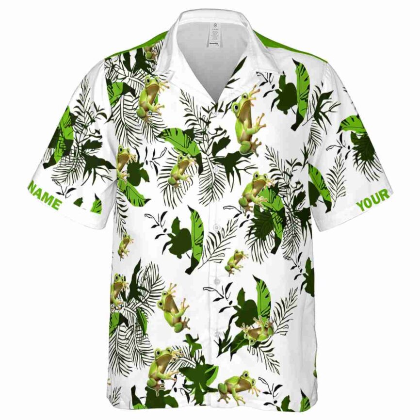Personalized Frog Leafy Accents Hawaiian Shirt Fashion forward