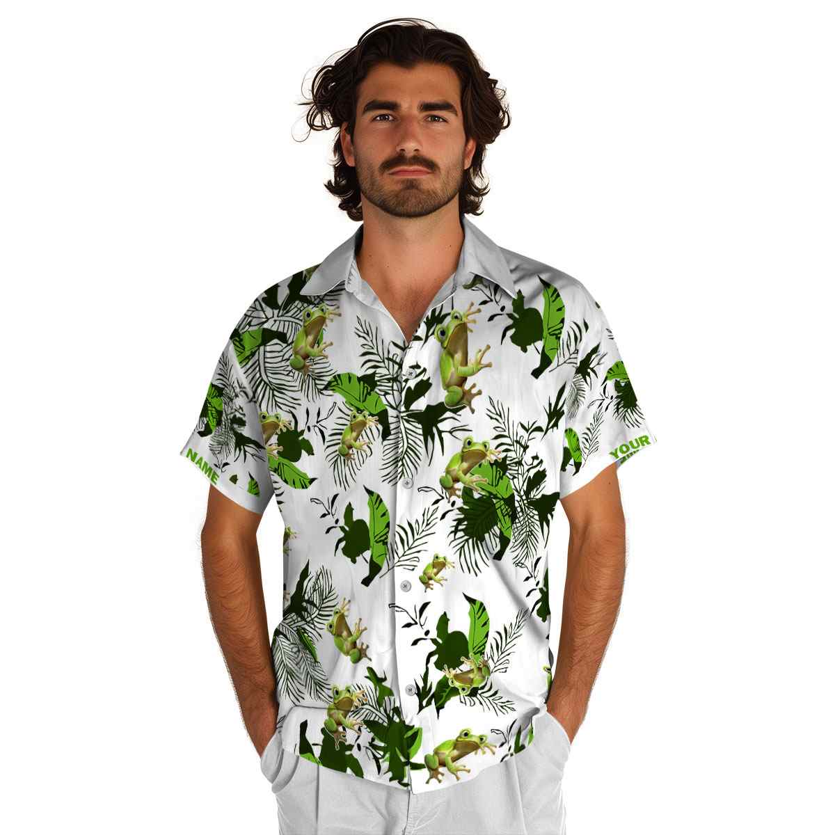 Personalized Frog Leafy Accents Hawaiian Shirt New Arrival Personalized Frog Leafy Accents Hawaiian Shirt New Arrival