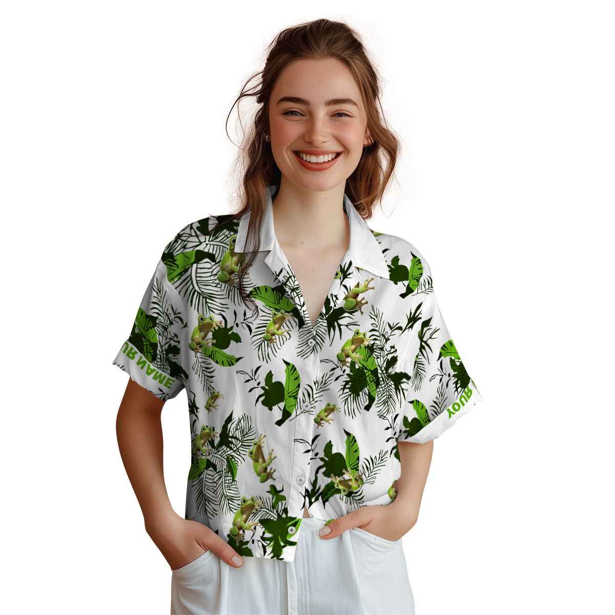 Personalized Frog Leafy Accents Hawaiian Shirt Top rated Personalized Frog Leafy Accents Hawaiian Shirt Top rated