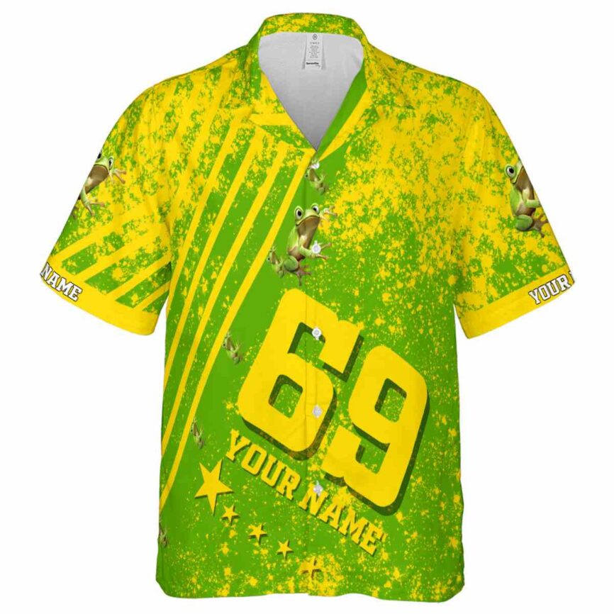 Personalized Frog Stripe Burst Hawaiian Shirt Fashion forward