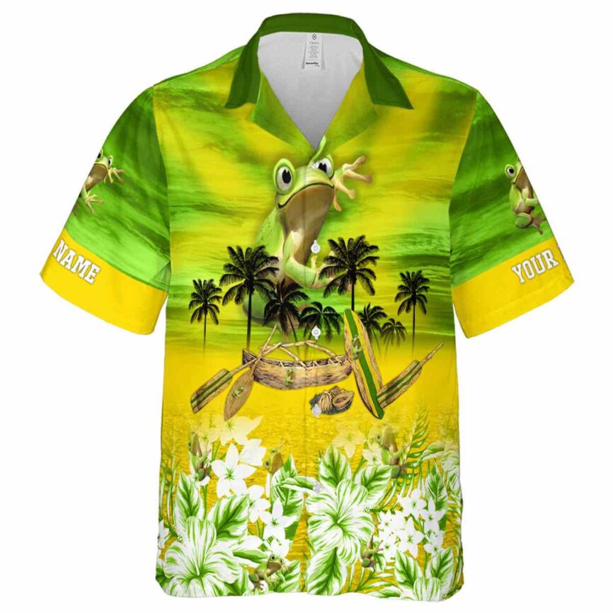 Personalized Frog Sunset Beach Canoe Hawaiian Shirt Fashion forward